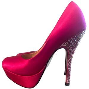 💗Stunning Steve Madden Magenta/Hot Pink Rhinestone Stiletto Heels! Size:7